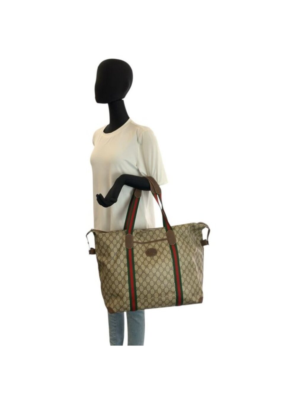 Gucci Vintage Sherry Line GG Supreme Canvas 156 19 014 Boston Bag - Picture 7 of 9